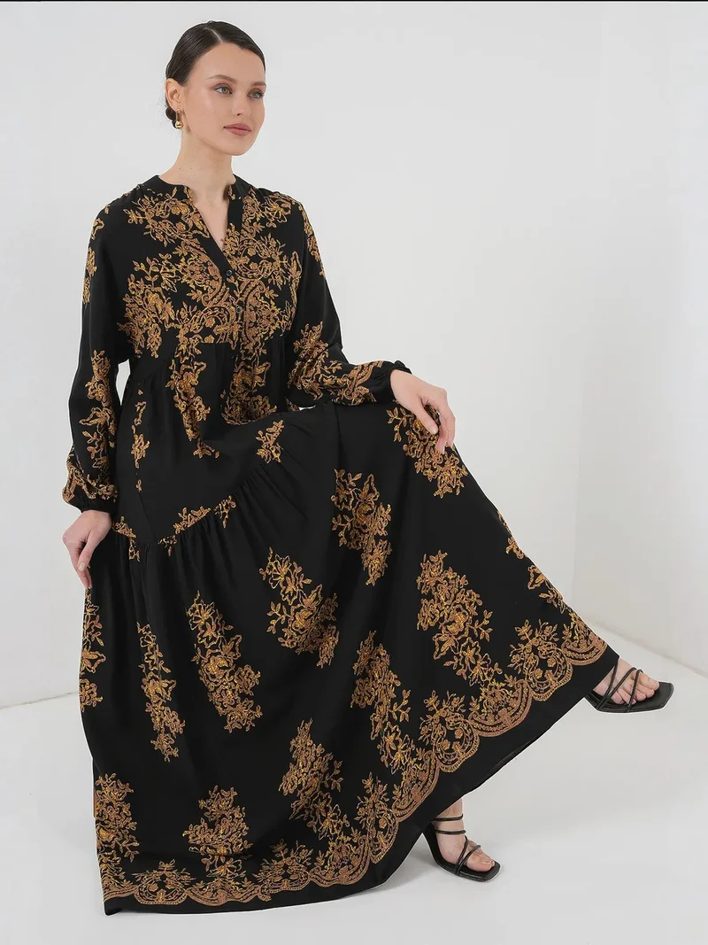 BIG DART BDART Printed V-Neck Maxi Dress