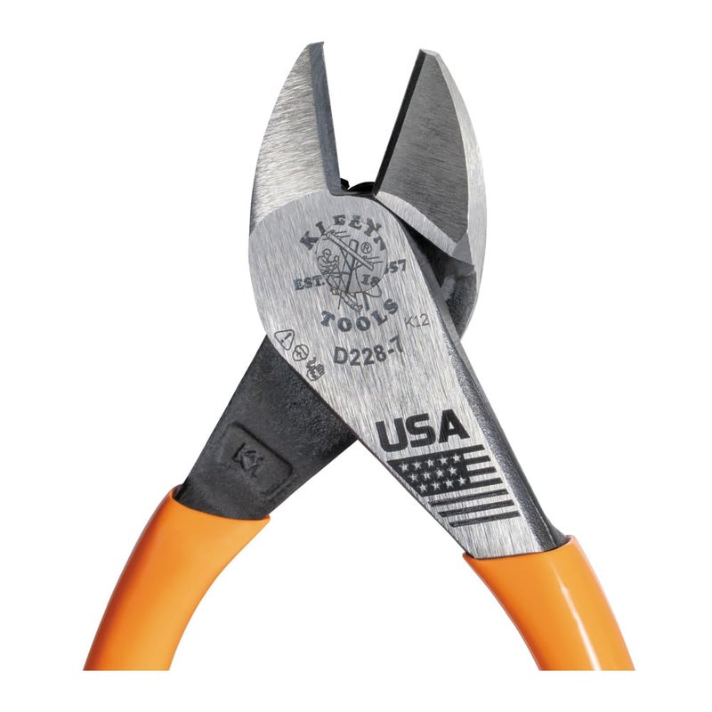 Klein Tools D228-7 Pliers, Made in USA, Diagonal Cutting Pliers with High-Leverage Design, 7-Inch - Image 2