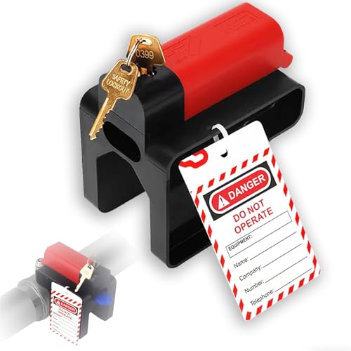 Young Dance Adjustable Ball Valve Lockout Device - OSHA Compliant Industrial Safety Lock for 1/4''-2-1/2'' Valves - Heavy-Duty Nylon Construction - Weatherproof Design - Red - Image 1