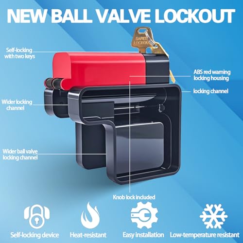 Young Dance Adjustable Ball Valve Lockout Device - OSHA Compliant Industrial Safety Lock for 1/4''-2-1/2'' Valves - Heavy-Duty Nylon Construction - Weatherproof Design - Red - Image 4