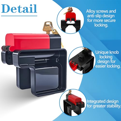 Young Dance Adjustable Ball Valve Lockout Device - OSHA Compliant Industrial Safety Lock for 1/4''-2-1/2'' Valves - Heavy-Duty Nylon Construction - Weatherproof Design - Red - Image 5