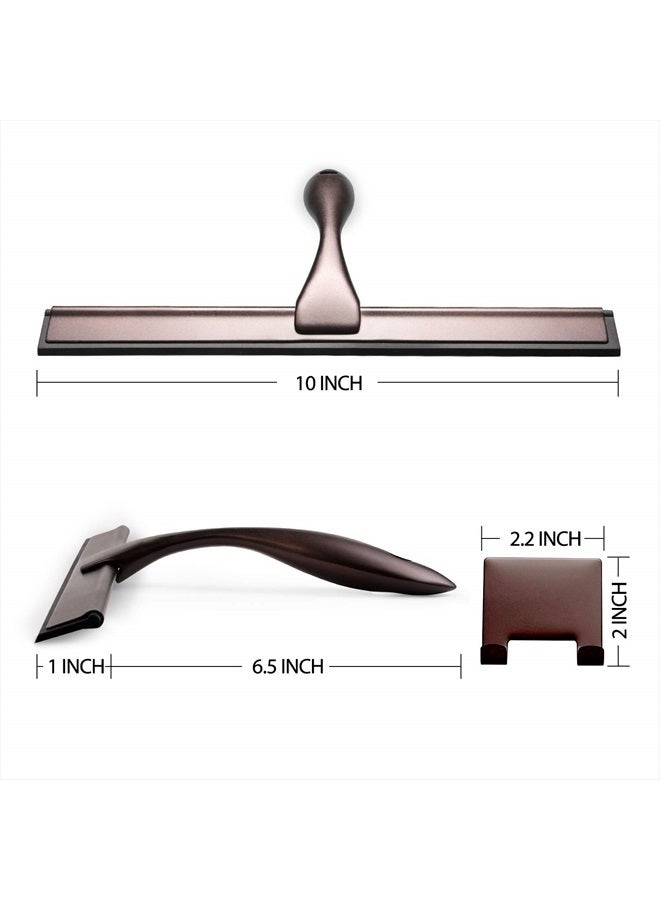 Hiware All-Purpose Shower Squeegee for Shower Doors, Bathroom, Window and Car Glass - Bronze, Stainless Steel, 10 Inches - Image 2
