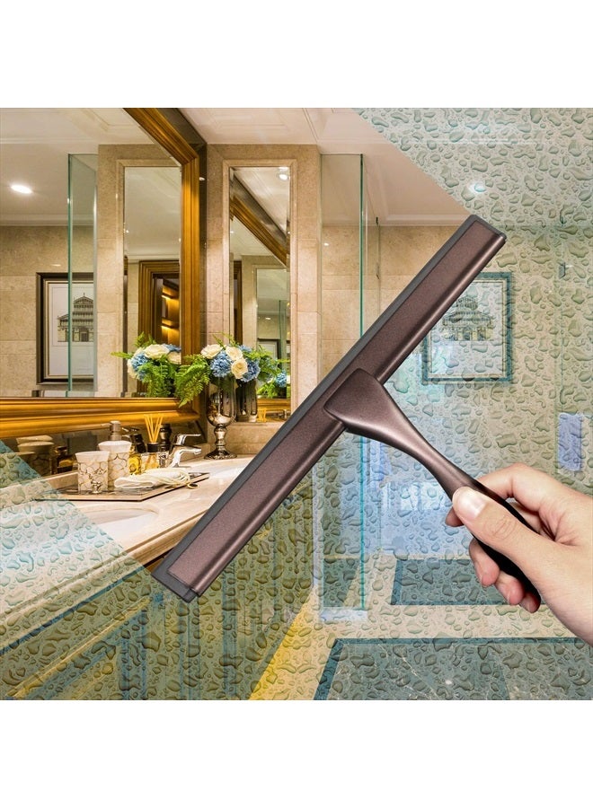 Hiware All-Purpose Shower Squeegee for Shower Doors, Bathroom, Window and Car Glass - Bronze, Stainless Steel, 10 Inches - Image 3