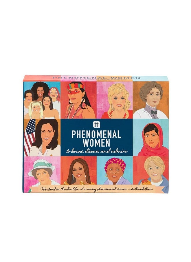 Talking Tables Talking Tables Phenomenal Women Conversation Game with Thought-Provoking Question Cards | for After Dinner, Gifts for Her, Feminists, Stocking Stuffer, Blue, (PHEN-WOM-Discuss)  - Image 1