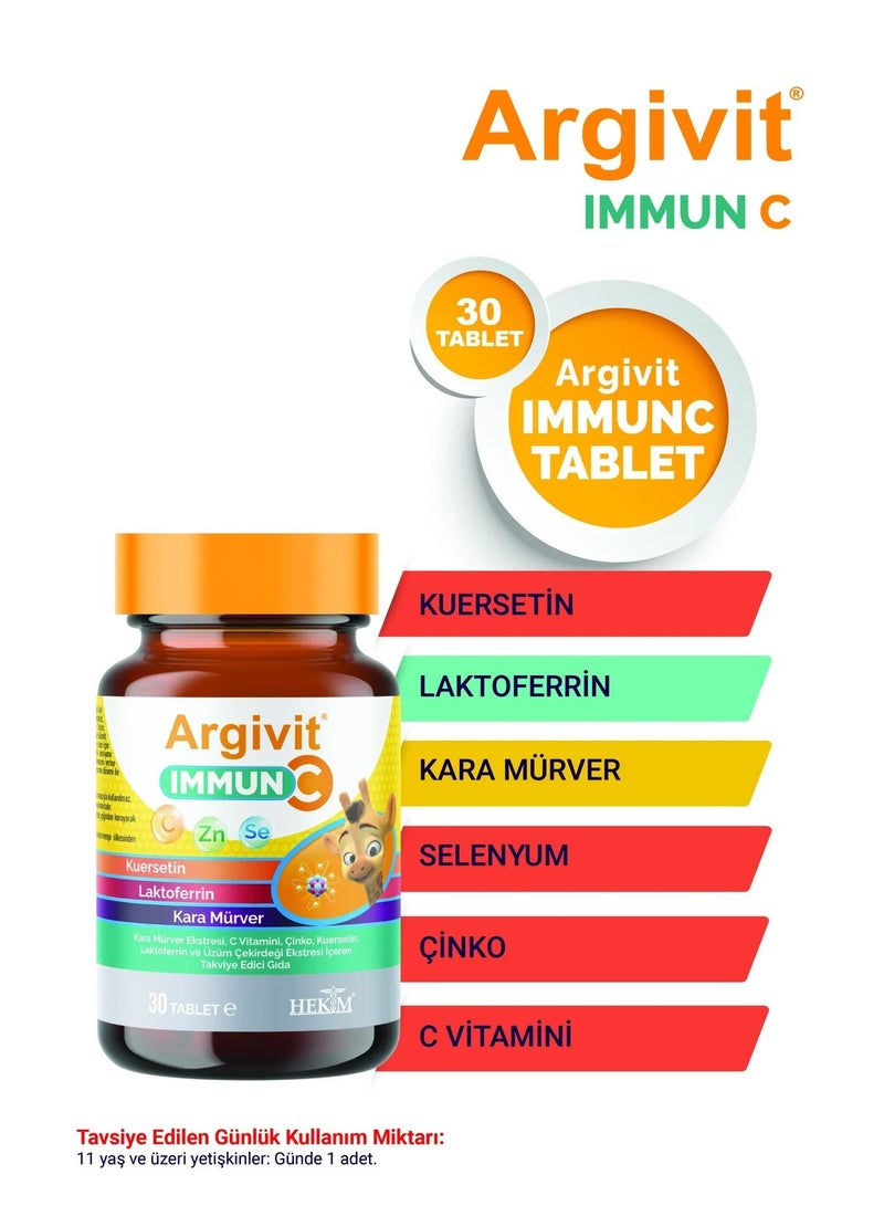 Argivit Immun C Tablets: Immune Support with Vitamin C, Zinc, Selenium - Image 2