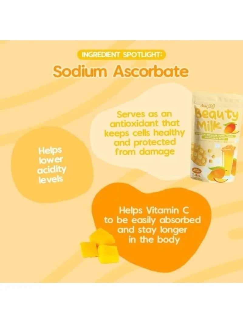 دير فيس بيوتي ميلك مشروب مانجو حلو ياباني ممتاز مضاد للأكسدة 10 أكياس * 18 جرام 180 جرام - Image 2