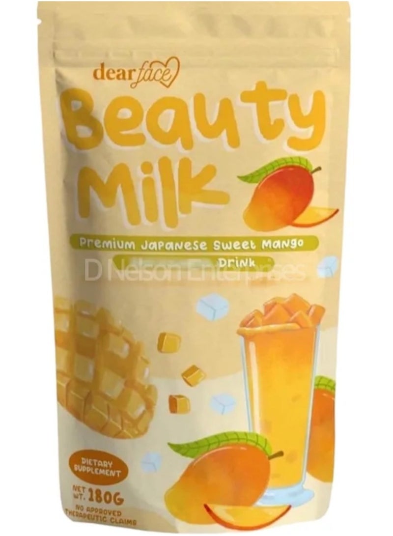 دير فيس بيوتي ميلك مشروب مانجو حلو ياباني ممتاز مضاد للأكسدة 10 أكياس * 18 جرام 180 جرام - Image 1