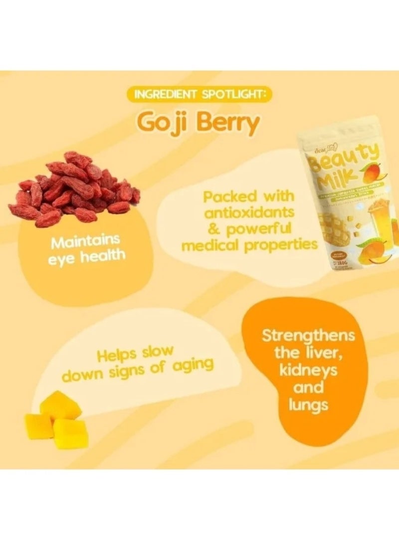 دير فيس بيوتي ميلك مشروب مانجو حلو ياباني ممتاز مضاد للأكسدة 10 أكياس * 18 جرام 180 جرام - Image 5