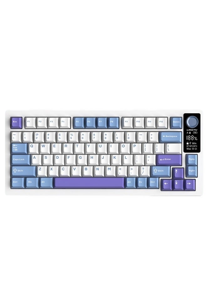 LANGTU LT75 RGB Gaming Mechanical Keyboard, 3 Mode Wired BT Wireless Gaming Mechanical 75% Keyboard,80 Keys Gasket Structure RGB Full-key Hot-swap Gaming Keyboard - Image 1