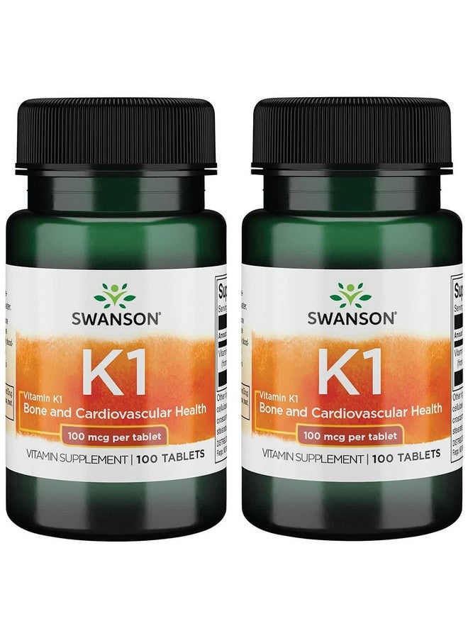 Swanson Vitamin K-1 100 mcg 100 Tabs (2 Pack) - Image 1