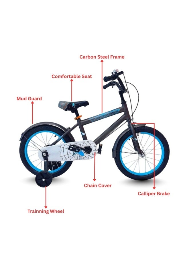 Kids Bike 16 Inch Single Speed Bicycle for Boys & Girls | Steel Frame | Removable Training Wheels | Suitable for Ages 3 to6 - Image 4