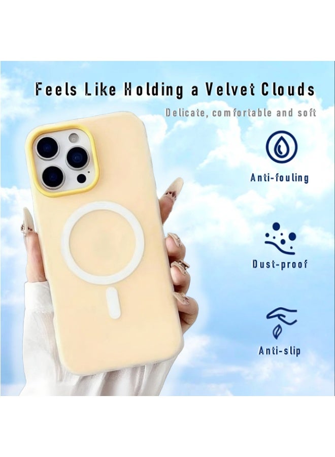 2-in-1 Dual-Layer Case for iPhone 16 Pro Max - Fashion Jelly Colored Inner Shell with Soft Frosted Coating, Compatible with MagSafe, Shockproof Slim Protective Cover for Boys & Girls (Beige) - Image 3