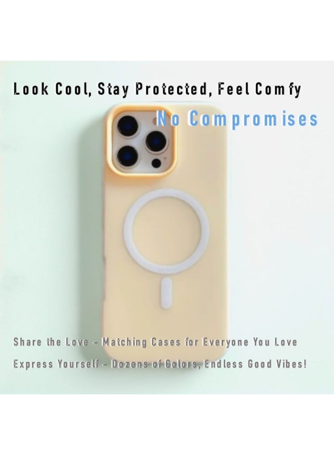 2-in-1 Dual-Layer Case for iPhone 16 Pro Max - Fashion Jelly Colored Inner Shell with Soft Frosted Coating, Compatible with MagSafe, Shockproof Slim Protective Cover for Boys & Girls (Beige) - Image 2
