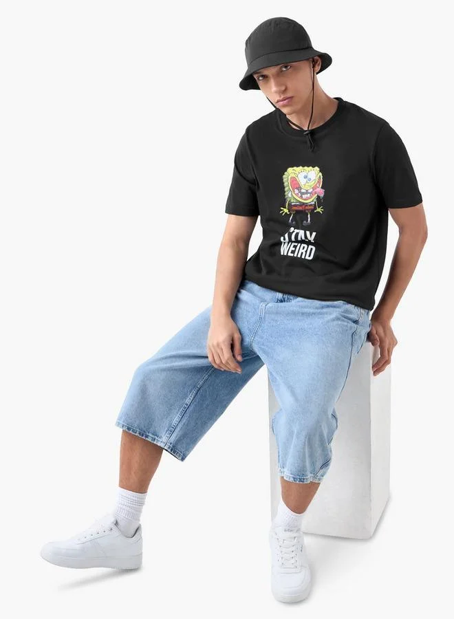 Splash FAV SpongeBob Print T-shirt with Crew Neck