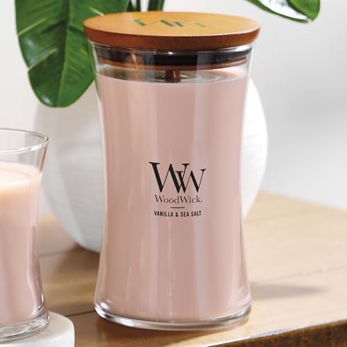 WoodWick Vanilla Sea Salt Large Hourglass Candle Premium Soy and Paraffin Wax Blend Pluswick Innovation Wood Wick - Image 4