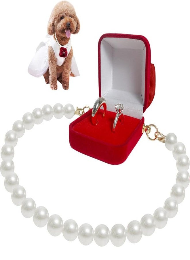 La La Pet Detachable Pet Collar with Ring Box - Couple Ring Storage Box for Proposal, Engagement, Wedding Party - Red XL - Image 1