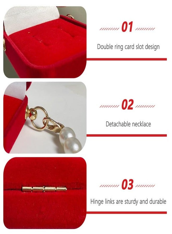 La La Pet Detachable Pet Collar with Ring Box - Couple Ring Storage Box for Proposal, Engagement, Wedding Party - Red XL - Image 5