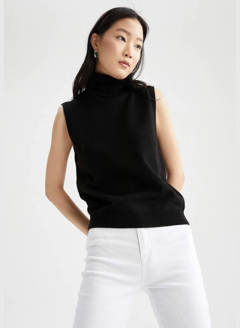 DeFacto Relaxed Fit Turtleneck Sleeveless Sweater
