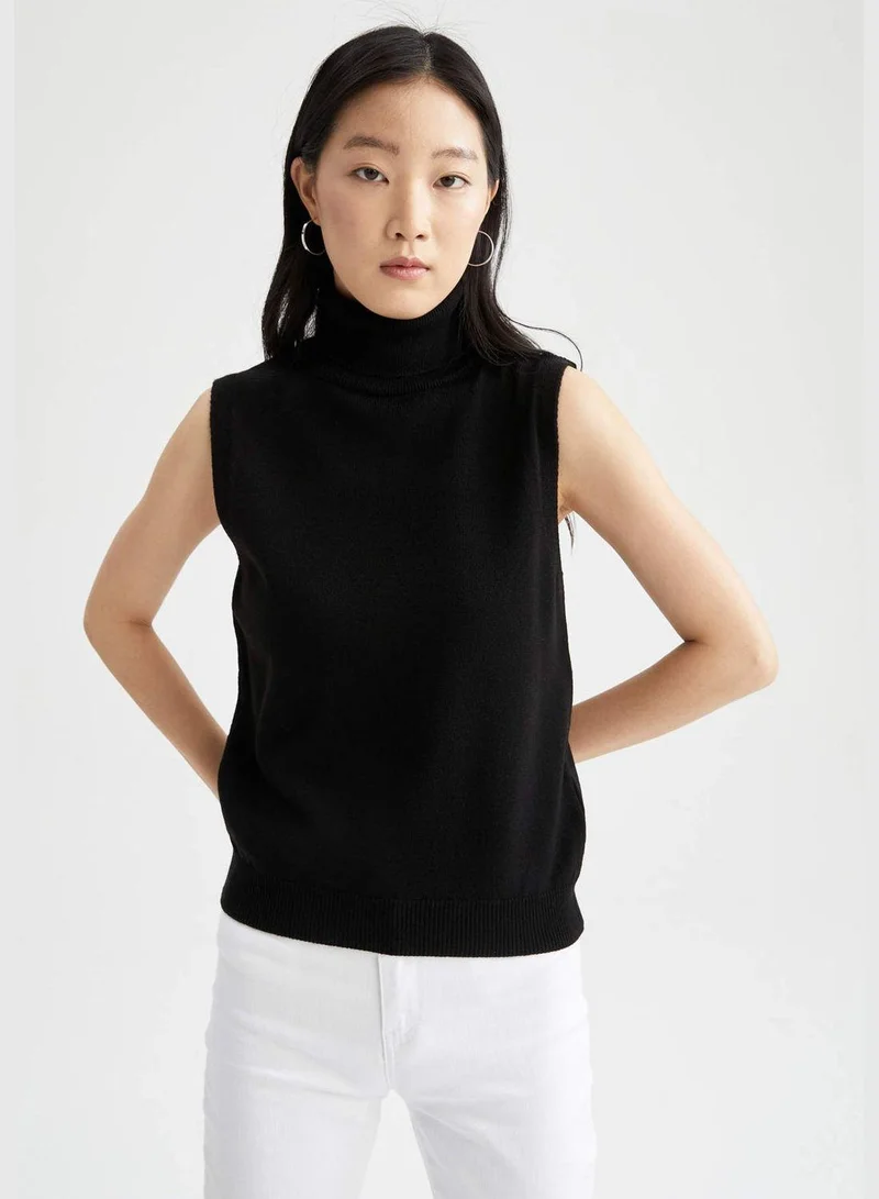 DeFacto Relaxed Fit Turtleneck Sleeveless Sweater