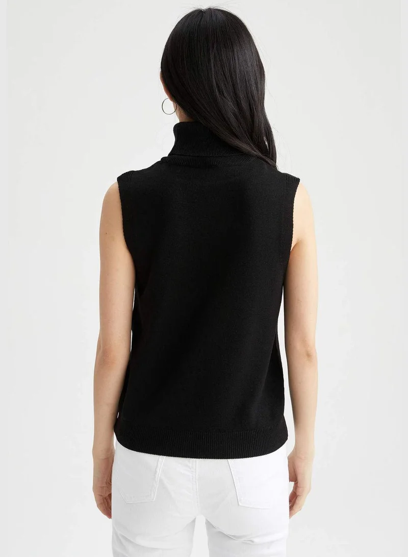 DeFacto Relaxed Fit Turtleneck Sleeveless Sweater