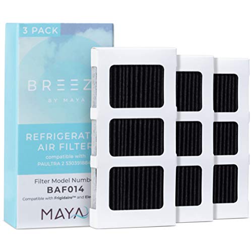 Maya Breeze by MAYA Paultra2 Refrigerator Air Filter Replacement for Frigidaire Pureair Ultra 2 Pure Air Ultra 2 Electrolux 242047805 5303918847 EAP12364179 3 Pack Air filter by MAYA 