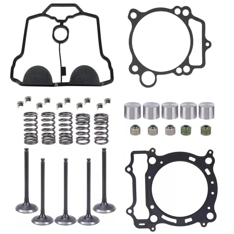 JIK Cylinder Head Valve Top End Gasket Kit for Yamaha YFZ450 YFZ450V Bill Ballance Special Edition Exhaust Intake Valves