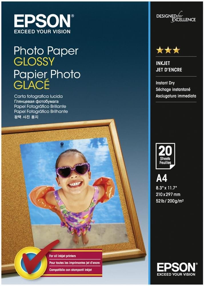 Epson A4 Glossy Photo Paper - 20 Sheets - Image 1