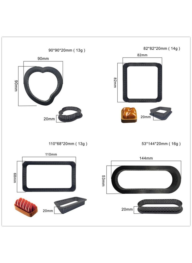 general 5 Pieces DIY Circular Tower Ring Cutting Mold Plastic Mesh Ring Mousse Cake Ring French Cheese Tower Ring, Mousse Ring Baking Tool - Image 3