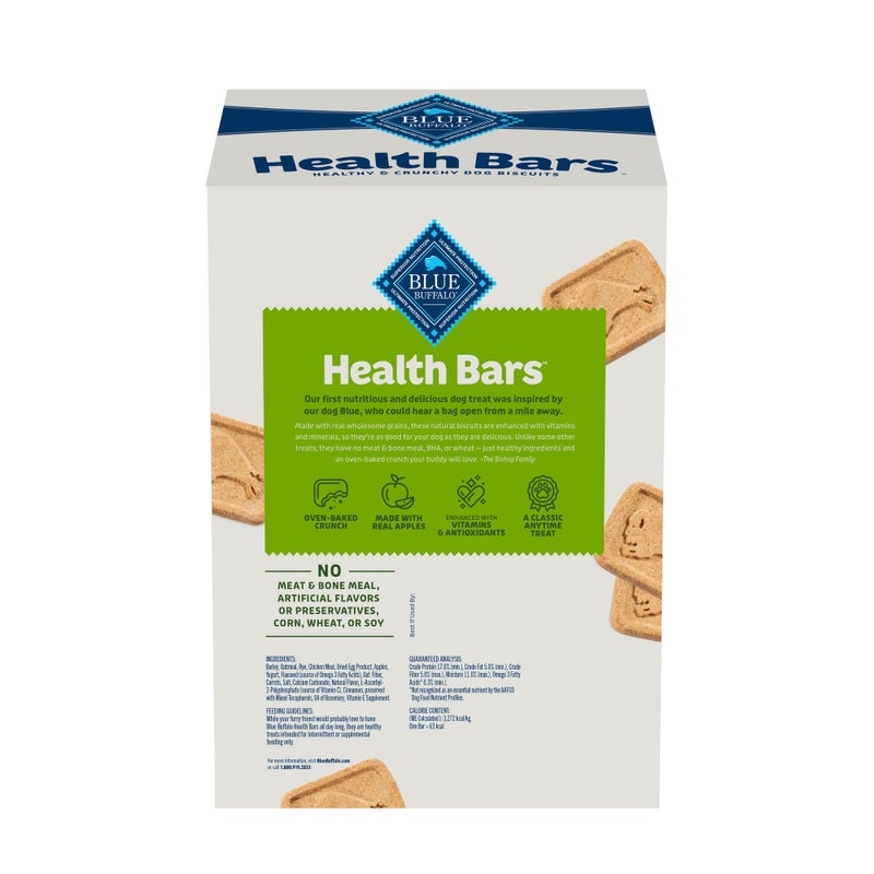 Blue Buffalo Health Bars Crunchy Dog Biscuits, Oven-Baked With Natural Ingredients, Apples & Yogurt, 3.5-lbs Box - Image 2