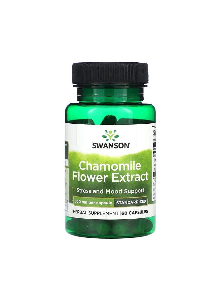 SWANSON Chamomile Flower Extract, Standardized, 500 mg , 60 Capsules
