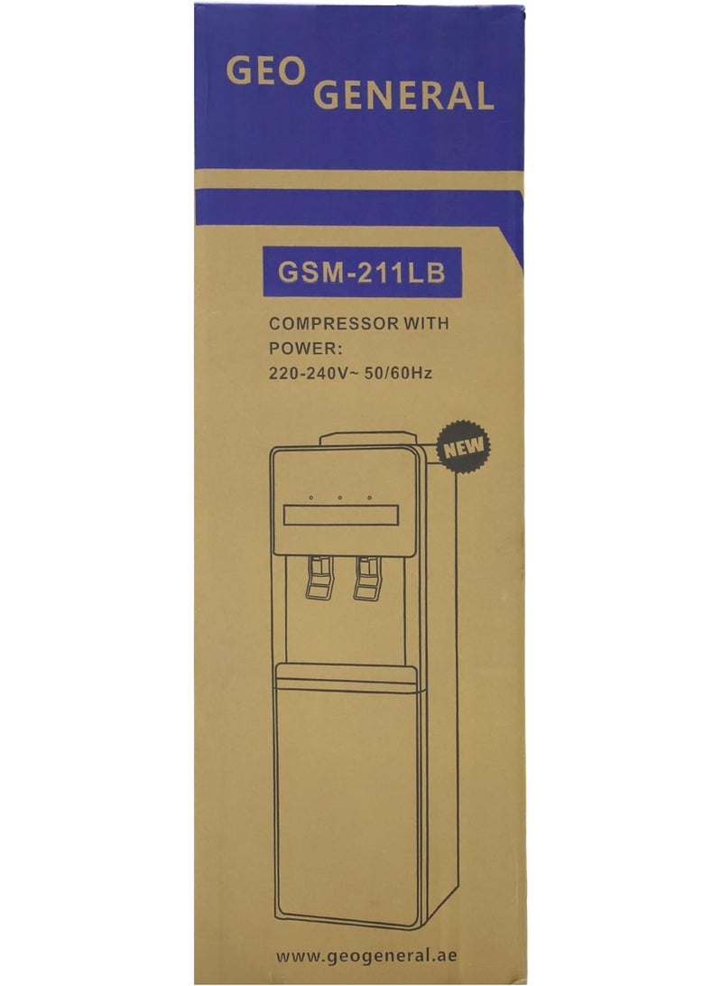 GEO GENERAL GSM-211LB Water Dispenser – 2 Taps, Hot & Cold, 550W Heating, 90W Cooling, 5L/h Hot, 2L/h Cold, Black & Silver - Image 3