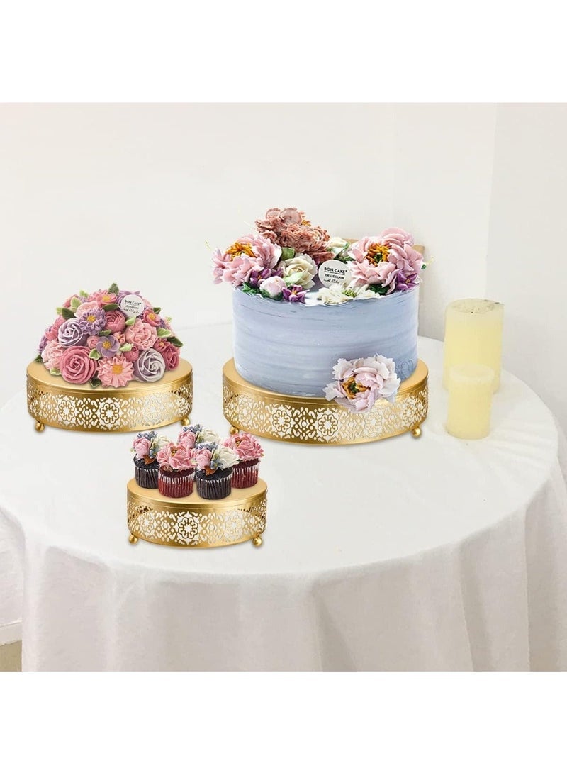 general 3 Pack Cake Stand Set, Round Cake Stands, Metal Dessert Cupcake Pastry Candy Display Plate for Wedding, Event, Birthday Party - Image 4