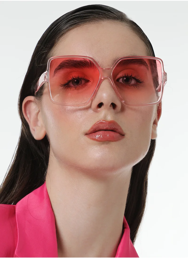 صوص هاوت Haute Sauce Women's The Retro Butterfly Sunglasses For Casual Wear | One-Size | Ballet Pink Polycarbonate Frame | Ballet Pink Polarized Lens | Full Rim | Eyewear For Woman & Girls