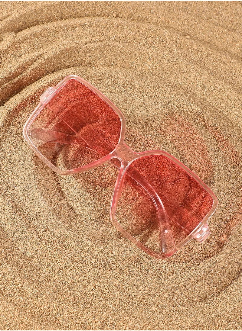 صوص هاوت Haute Sauce Women's The Retro Butterfly Sunglasses For Casual Wear | One-Size | Ballet Pink Polycarbonate Frame | Ballet Pink Polarized Lens | Full Rim | Eyewear For Woman & Girls