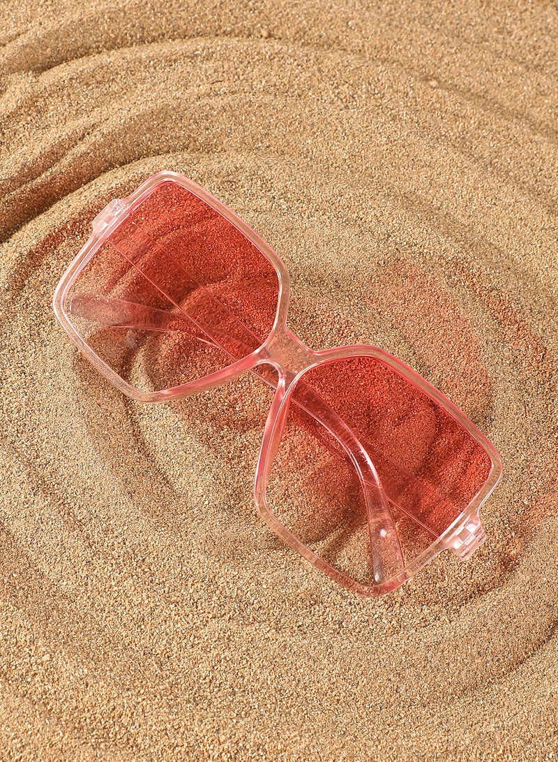 Haute Sauce Haute Sauce Women's The Retro Butterfly Sunglasses For Casual Wear | One-Size | Ballet Pink Polycarbonate Frame | Ballet Pink Polarized Lens | Full Rim | Eyewear For Woman & Girls  - Image 1