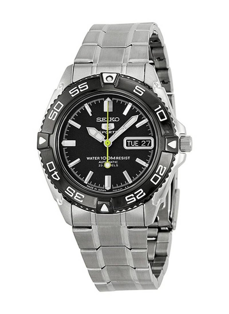 Seiko - 5 Automatic Black Dial Stainless Steel Men's Watch SNZB23J1 - Image 1