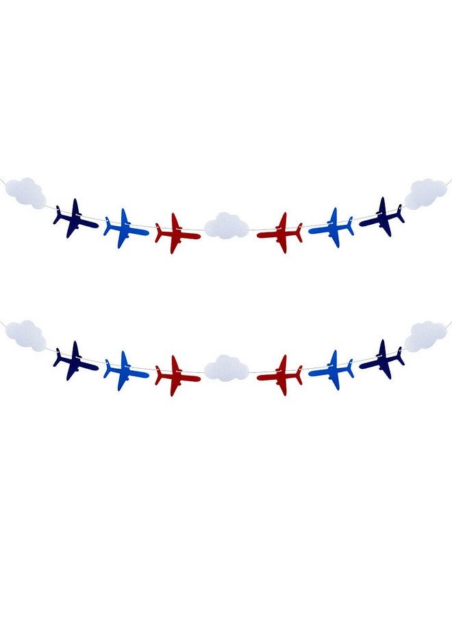 SaktopDeco 2 Pack Airplane Cloud Garland Plane Banner Airplane Party Supplies Plane Aviation Themed Birthday Party Decorations Supplies - Image 1