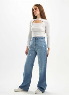 High-Waist Light Wash Degrade Ripped Straight Wide Leg Jeans. - pzsku/ZAA05599FF1C78A161F30Z/45/_/1721562991/22ff254f-147b-4380-9a22-e6ad7004f7d2