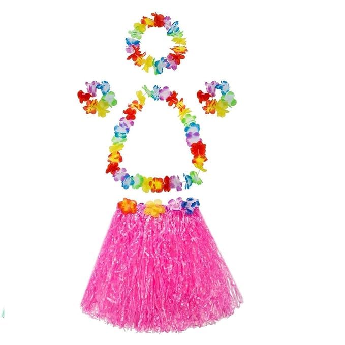 Kaku Fancy Dresses فساتين كاكو الفاخرة - زي فتاة هاواياني، زي هاواياني مزهر لحفلة شاطئ الصيف - ماجنتا 3-12 سنة للفتيات - Image 1