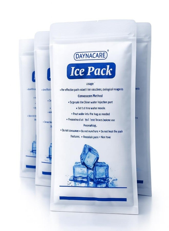 DAYNACARE Reusable Ice Bags - 4 Pack | Long-Lasting Cold Gel Packs for Freezer, Beverages, Food, Medicine, Vaccines | Travel, Camping, Fishing, Cooler & Outdoor Use| Long-Lasting Ice Pack - Image 1