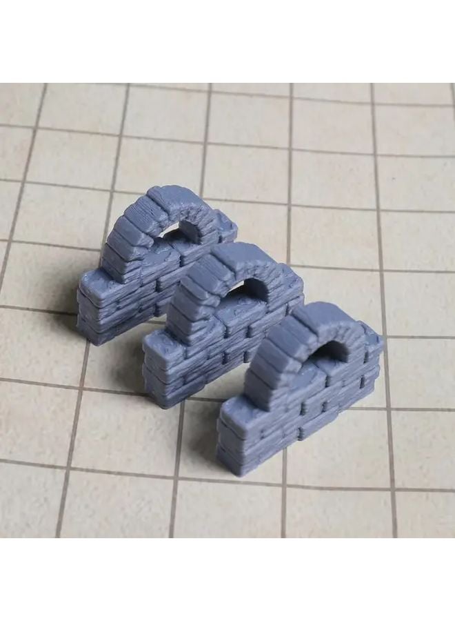 3 Pcs Dungeon Wall Set With Window For Role Playing Game Terrain - Image 1