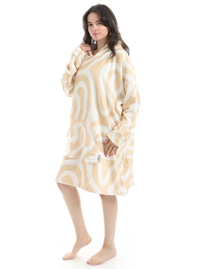 سنوز، دفاية قابله للارتداء سنوز أوفر سايز مع غطاء للرأس، تصميم بيج ويفز - Image 1