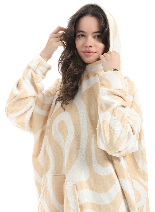 سنوز، دفاية قابله للارتداء سنوز أوفر سايز مع غطاء للرأس، تصميم بيج ويفز - Image 3