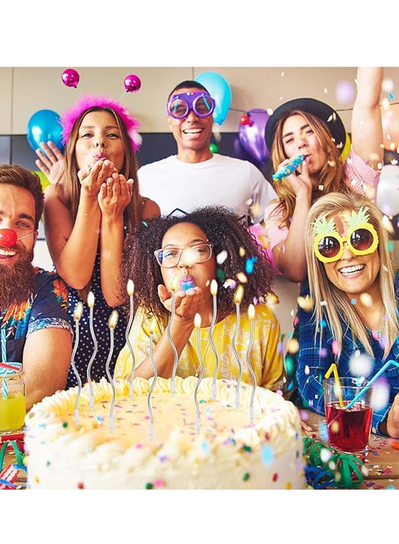 12 PCS Birthday Decorations candle set with a modern wavy design that adds a unique and distinctive touch to the cake. - Image 5