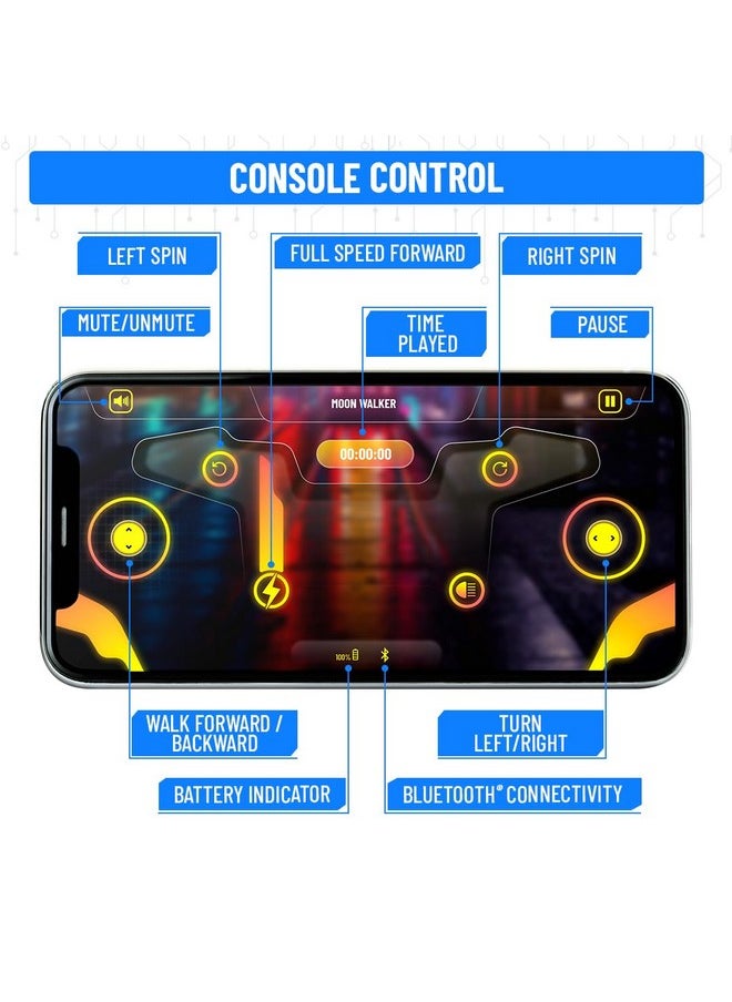 Mirana Moonwalker | Smart Interactive Walking & Talking Robot | USB Rechargeable Type-C | in-Built Bluetooth Speaker | Remote & App Controlled Toy for Kids 2+ 3+ 4+ 5+ 6+ Years (Yellow)