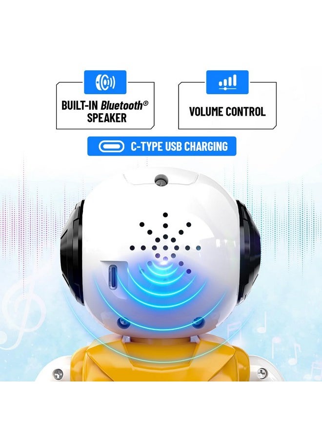 Mirana Moonwalker | Smart Interactive Walking & Talking Robot | USB Rechargeable Type-C | in-Built Bluetooth Speaker | Remote & App Controlled Toy for Kids 2+ 3+ 4+ 5+ 6+ Years (Yellow)