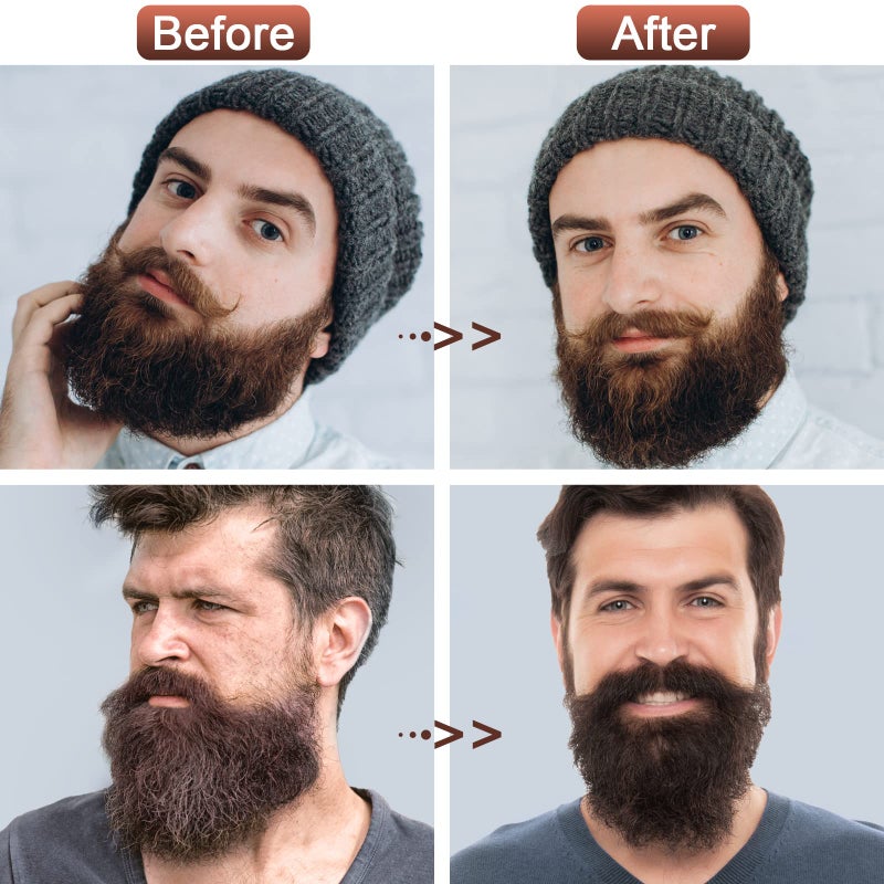 ISNER MILE Beard Wash & Conditioner Set for Men - 17 oz Shampoo with Biotin, Argan & Jojoba Oils for Smooth, Soft, and Strengthened Beard - Sandalwood Scented Grooming Gift - Image 5