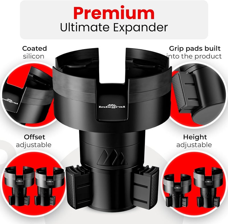 ESSENTIALLY ENGINEERED Integral Expandable Mug Holder - YETI 14oz Rambler Cup Holder - Car Cup Holder Expander with Adjustable Base - Rubber Tabs Hold Most Coffee Mugs Ramblers 10oz - Image 5
