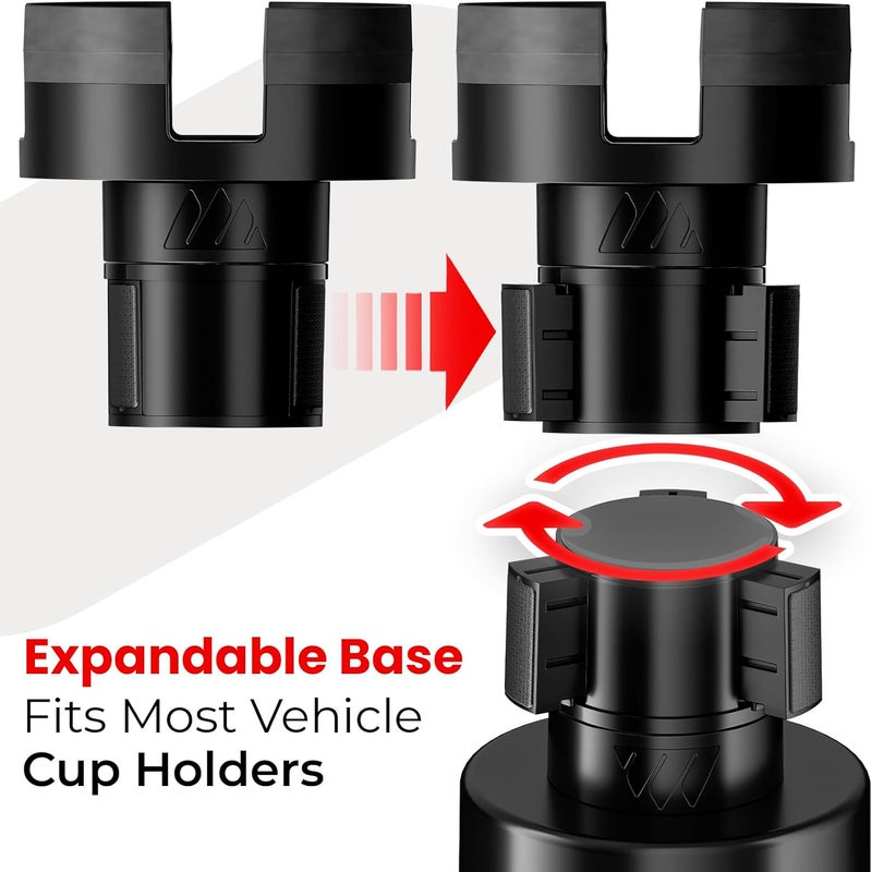 ESSENTIALLY ENGINEERED Integral Expandable Mug Holder - YETI 14oz Rambler Cup Holder - Car Cup Holder Expander with Adjustable Base - Rubber Tabs Hold Most Coffee Mugs Ramblers 10oz - Image 4