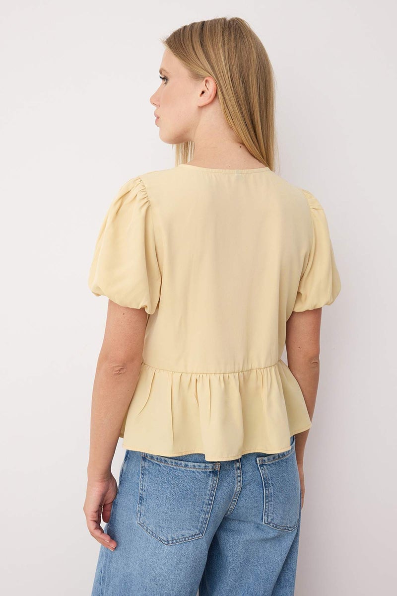 trendyol Yellow Tie-Down Woven Shirt - Image 4